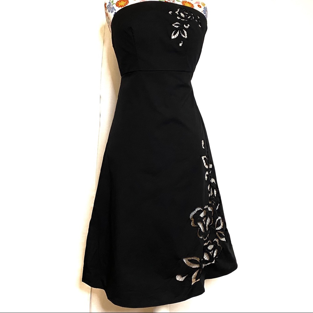 Express Strapless Midi Dress with Floral Detail